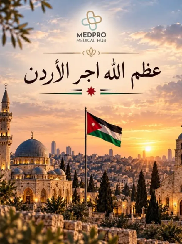 Jordan post with the flag over Amman
